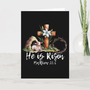 Er ist auferstanden Schaf Lamm Kreuz Jesus Christ  Karte