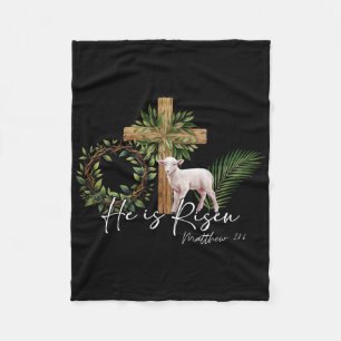Er ist auferstanden Schaf Lamm Kreuz Jesus Christl Fleecedecke