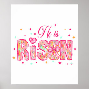 Er ist auferstanden und Frohe Ostern Jesus, retro, Poster