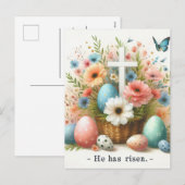 Er ist aufgegangen feiertagspostkarte (Vorne/Hinten)