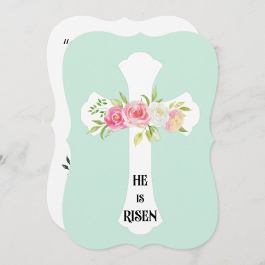 Er ist aufgestanden! Hoffen Sie, dass Ihr Ostern g Einladung (Vorne/Hinten)