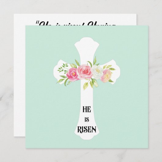 Er ist aufgestanden! Hoffen Sie, dass Ihr Ostern g Einladung (Vorne/Hinten)