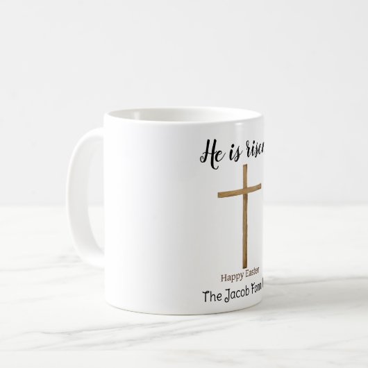 Er ist aufgewachsen, glücklich Ostern zu Familie, Kaffeetasse (Vorderseite Links)