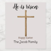 Er ist aufgewachsen, glücklich Ostern zu Familie,  Weinetikett (Einzelnes Label)