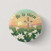 Er ist Christlich Ostern aufgestanden Button (Vorderseite)