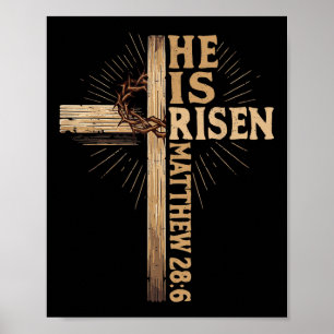 Er ist Christlich Ostern Jesus religiöse Vinta Ris Poster