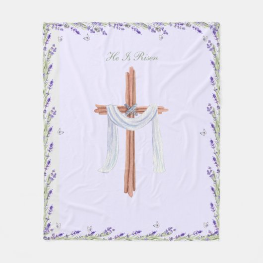 Er ist Christlich Ostern Personalisiert Risen Fleecedecke (Vorderseite)