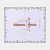 Er ist Christlich Ostern Personalisiert Risen Fleecedecke (Vorderseite (Horizontal))