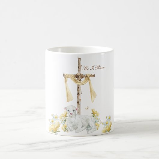 Er ist Christlich Ostern Personalisiert Risen Kaffeetasse (Mittel)
