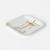 Er ist Christlich Ostern Personalisiert Risen Pappteller (Gewinkelt)