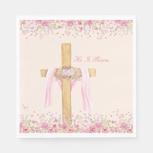 Er ist Christlich Ostern Personalisiert Risen Serviette (Vorderseite)