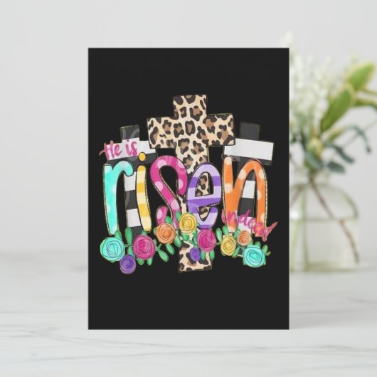 Er ist Christlich Ostern Rised Einladung (Stehend Vorderseite)