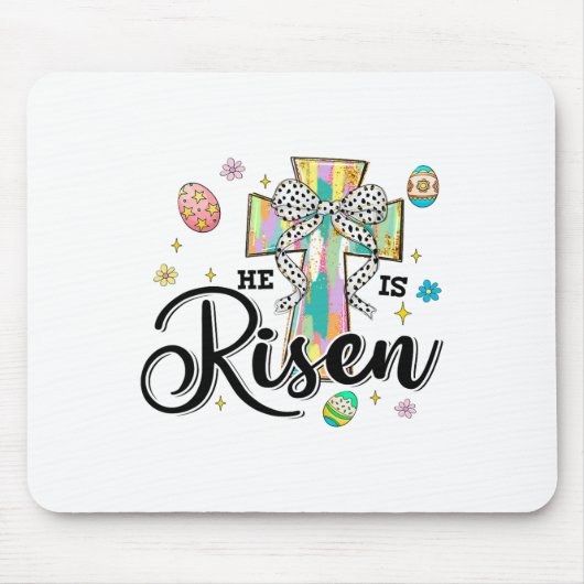 Er ist Christlich östlich von Coquette Crow Bow Ei Mousepad (Vorne)