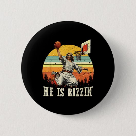 Er ist Christlich Rizzin Ostern Bysketts Button (Vorderseite)