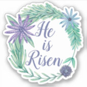 Er ist Christlicher religiöser Osterblütenflor Aufkleber (Vorderseite)