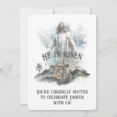 Er ist das Christliche riskante Osterkreuz Einladung (Vorderseite)