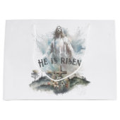 Er ist das Christliche riskante Osterkreuz Große Geschenktüte (Vorderseite)