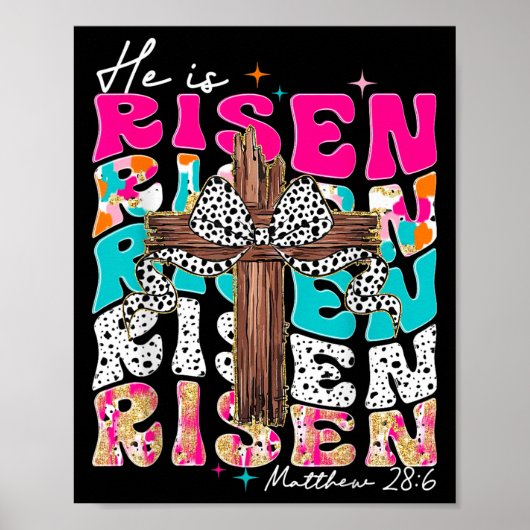 Er ist das Risen Cross Jesus Ostern Christliche re Poster (Vorne)