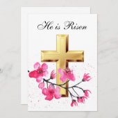 Er ist das Risserfarbene Osterblossom Cross Einladung (Vorne/Hinten)