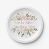 Er ist das wunderschöne Pink Floral Oaster Party Pappteller (Vorderseite)