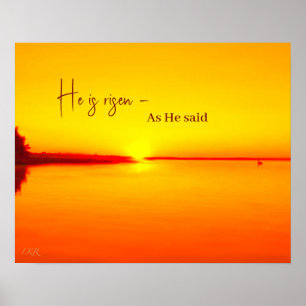 Er ist der bernsteinfarbene Sonnenuntergang über d Poster