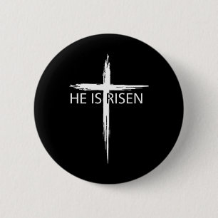 Er ist der Christliche Ostern Jesus Religiou Button