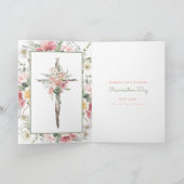 Er ist der Flora Cross Oster | Auferstehungswagen Karte (Innenseite)