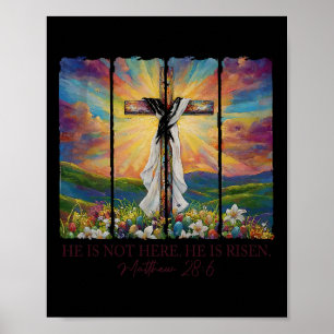 Er ist der Frühjahr Ostern Jesus Kreuz Christliche Poster