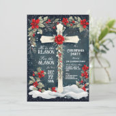 Er ist der Grund für das Weihnachtsjubiläum Einladung (Stehend Vorderseite)