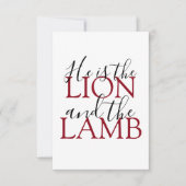 Er ist der Löwe und das Lamm-Beileid Karte (Vorderseite)