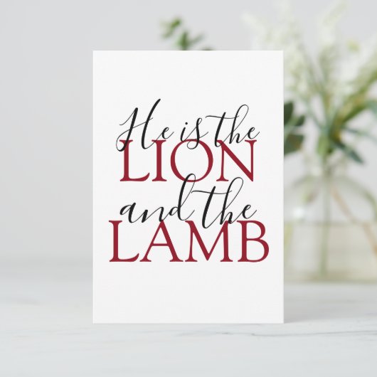 Er ist der Löwe und das Lamm-Beileid Karte (Stehend Vorderseite)