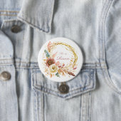 Er ist der Risen boho Blumenkranz Oster Button (Beispiel)