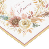 Er ist der Risen boho Blumenkranz Oster Kurzer Tischläufer (Ecke)