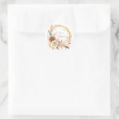 Er ist der Risen boho Blumenkranz Oster Runder Aufkleber (Tasche)