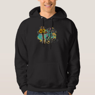 Er ist der Risen Leopard Regenbogen Christlich Jes Hoodie