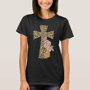 Er ist der Risen Leopard Regenbogen Christlich Jes T-Shirt