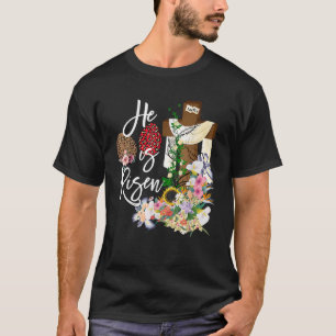 Er ist der Risene Jesus, der glückliche Osterfeier T-Shirt