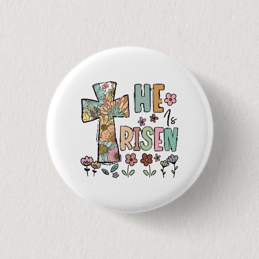 Er ist der "Riser Osterfloral Jesus Cross" Button (Vorderseite)