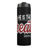 Er ist der Schöpfer Genesis 1:1 Thermosbecher (Vorderseite)