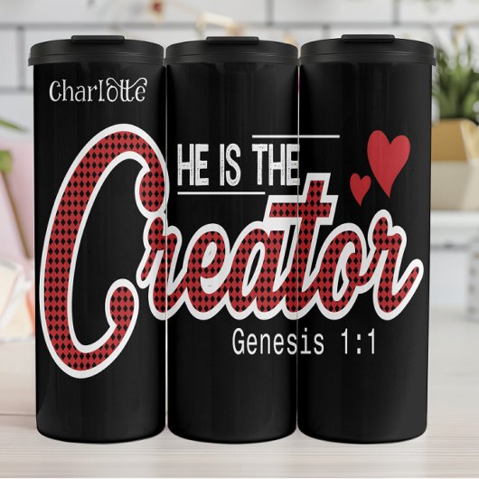 Er ist der Schöpfer Genesis 1:1 Thermosbecher
