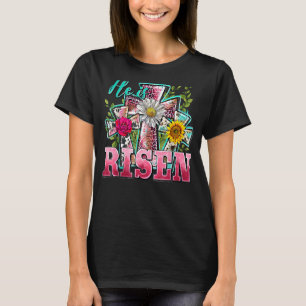 Er ist der Sonnenblumen Leopard Kreuz Jesus Christ T-Shirt