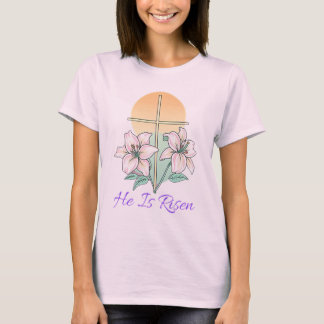 Er ist der T - Shirt Christlichen Osterlilie Kreuz