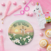 Er ist die Auferstehung der Osterfeier. Pappteller (Party)