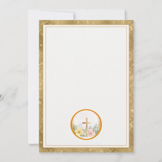 Er ist die Blume der Osterwasserfarbe, religiös Ankündigung (Rückseite)