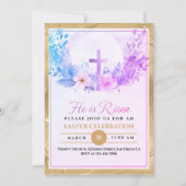 Er ist die Blume der Osterwasserfarbe, religiös Ankündigung (Vorderseite)