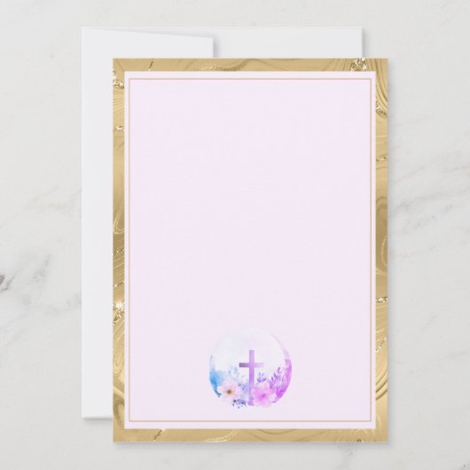 Er ist die Blume der Osterwasserfarbe, religiös Ankündigung (Rückseite)