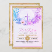 Er ist die Blume der Osterwasserfarbe, religiös Ankündigung (Vorne/Hinten)