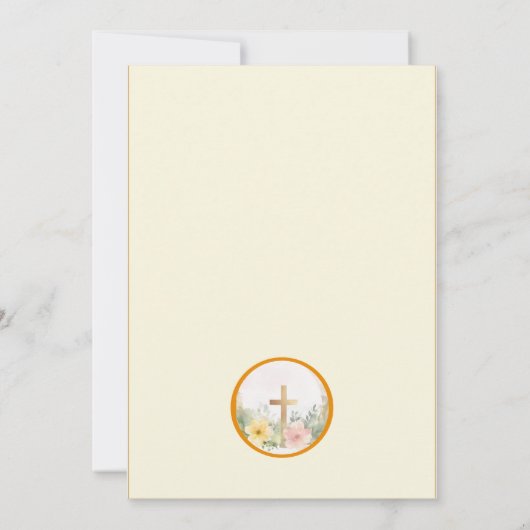 Er ist die Blume der Osterwasserfarbe, religiös Ankündigung (Rückseite)