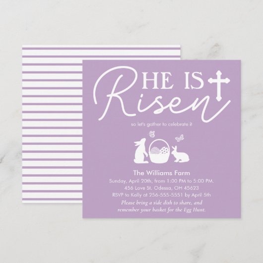 Er ist die Einladung von Risen Lavender Mist Oaste (Vorne/Hinten)