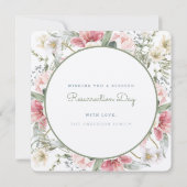 Er ist die Floralkreuzkarte Einladung (Rückseite)